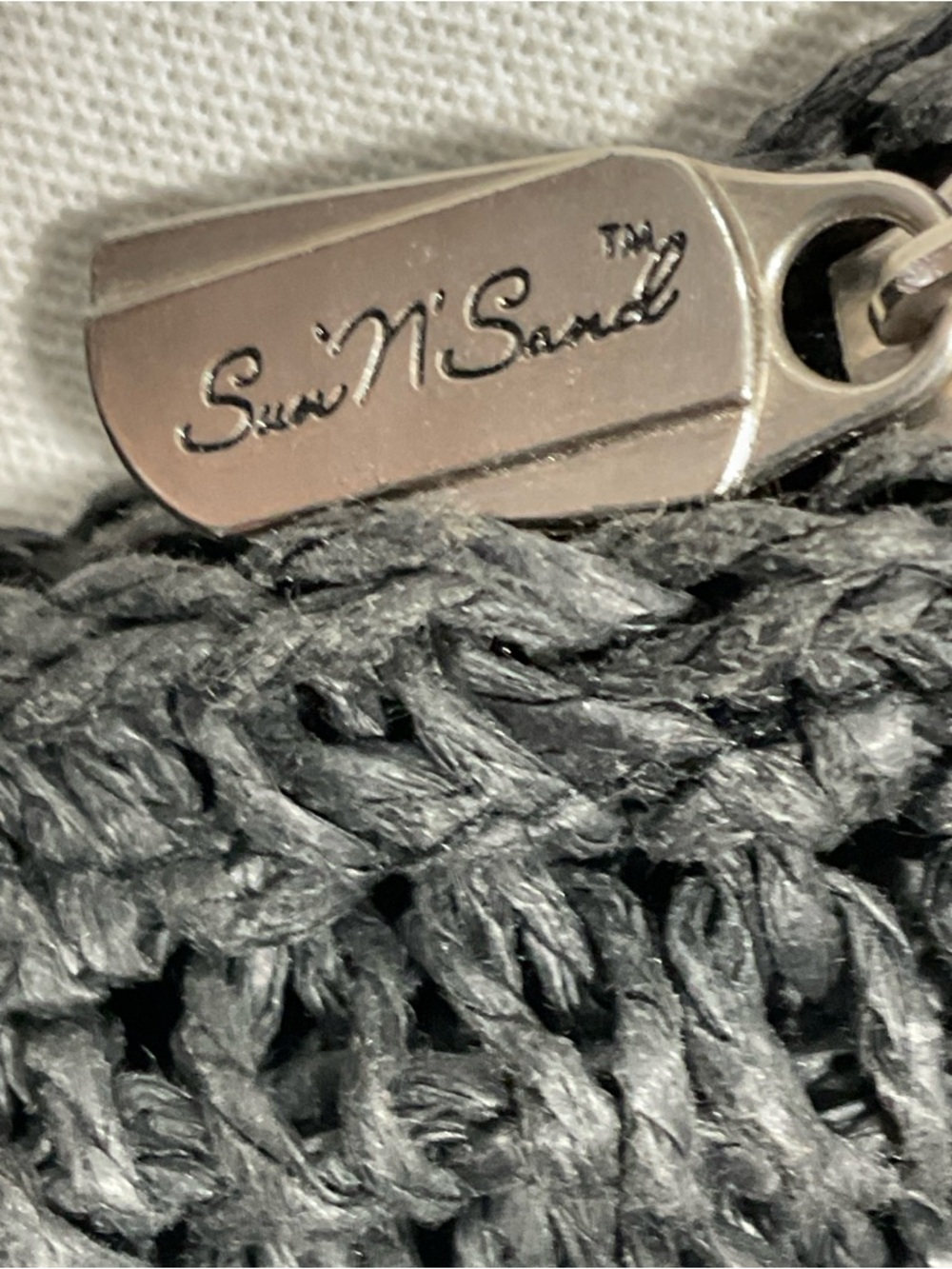 SUN N SAND Black woven straw Crossbody bag. Boho beaded shell charms - Picture 2 of 6